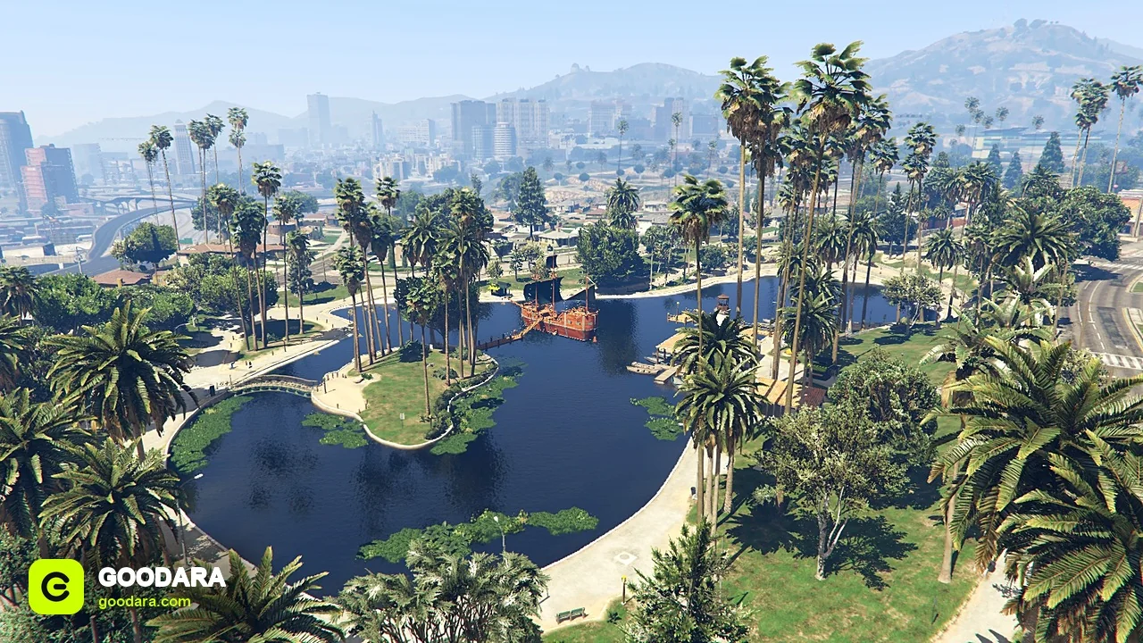 Mirror Park Lake Map – Pirate Ship, Fishing Pier & Grill Kiosks for FiveM – image 12