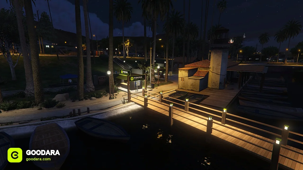 Mirror Park Lake Map – Pirate Ship, Fishing Pier & Grill Kiosks for FiveM – image 14