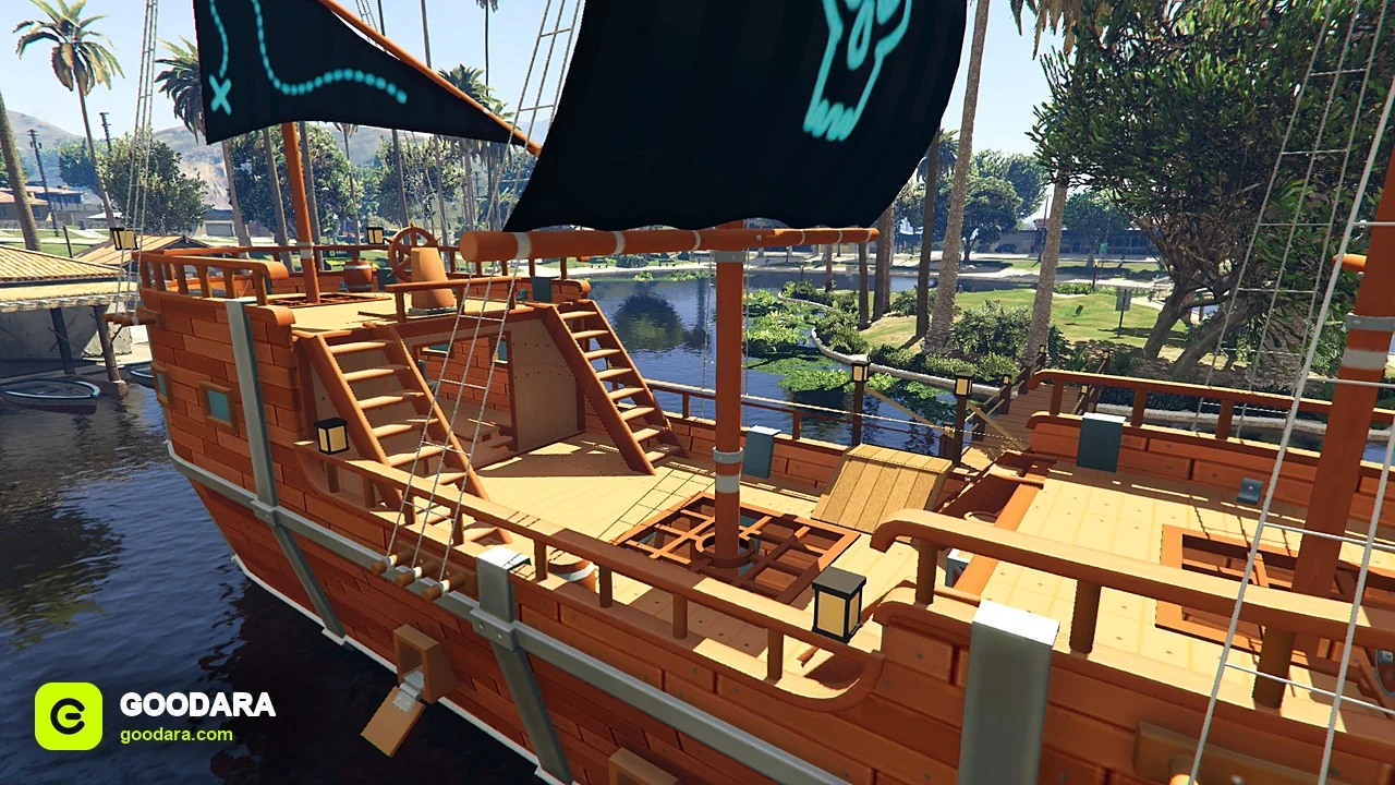 Mirror Park Lake Map – Pirate Ship, Fishing Pier & Grill Kiosks for FiveM – image 3