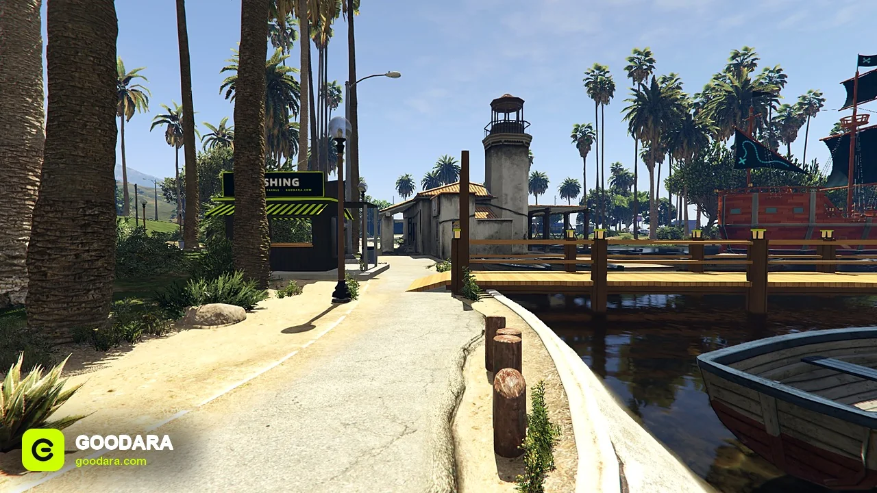 Mirror Park Lake Map – Pirate Ship, Fishing Pier & Grill Kiosks for FiveM – image 5