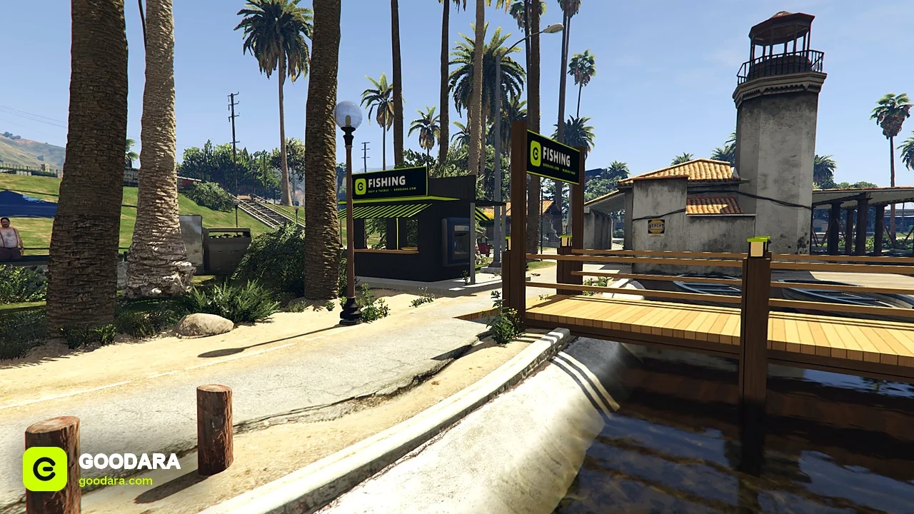 Mirror Park Lake Map – Pirate Ship, Fishing Pier & Grill Kiosks for FiveM – image 6