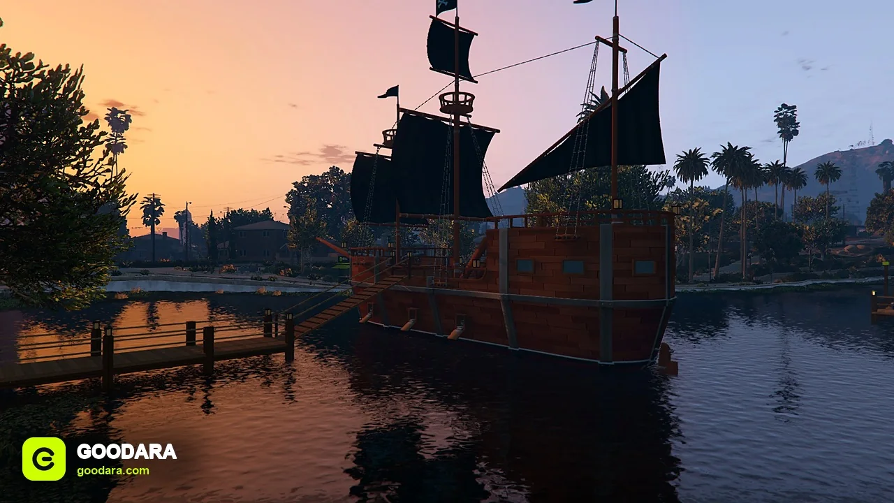 Mirror Park Lake Map – Pirate Ship, Fishing Pier & Grill Kiosks for FiveM – image 9